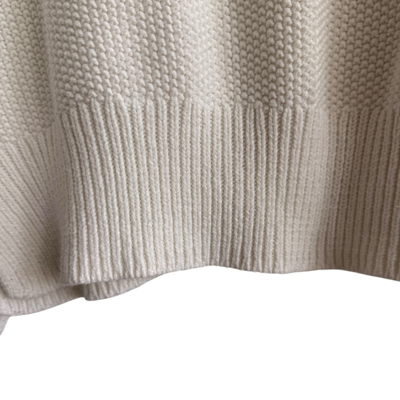 Lucky Brand Cream Knit Sweater L Minimalist Cozycore Light Academia‎ Oversized - Picture 6 of 10